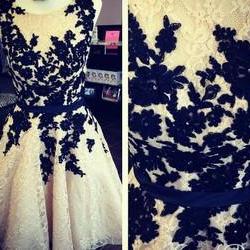 Short Lace Homecoming Dresses With Lace Appliques..