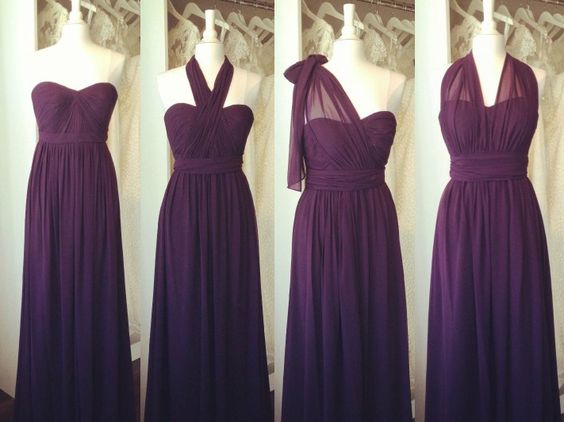 Purple Chiffon Prom Dresses Floor Length Women Dresses