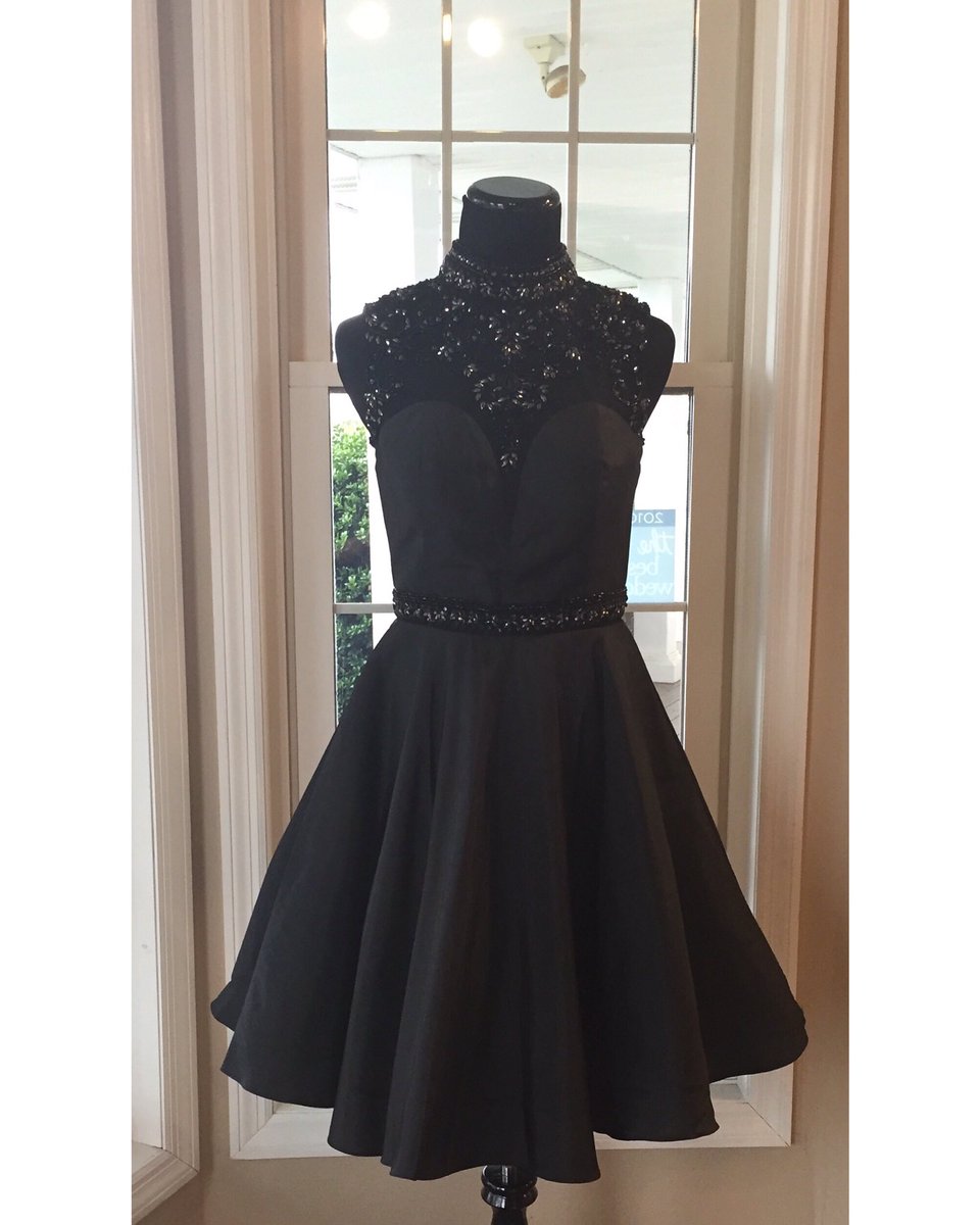 Short Black Satin Homecoming Dresses Beaded Women Party Dresses 2017